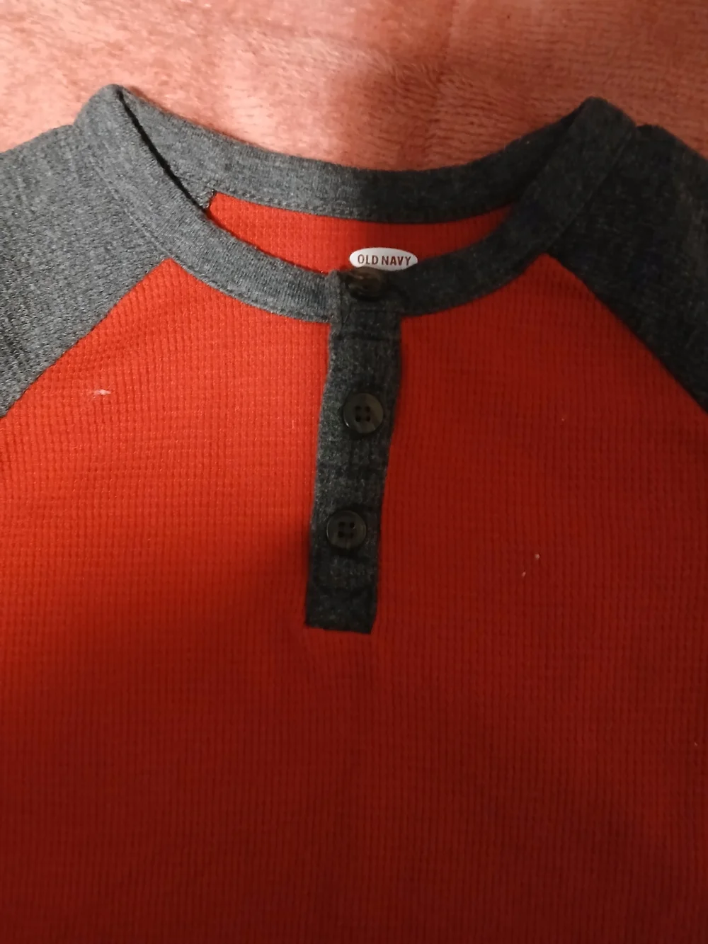 Old Navy Boys Long-Sleeve Henley Top - Red/Charcoal & Blue/Gray Set